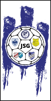 Handtuch "JSG Schrecksbach-Neukirchen" Logo + Fußballer Striped blau - optional mit Name